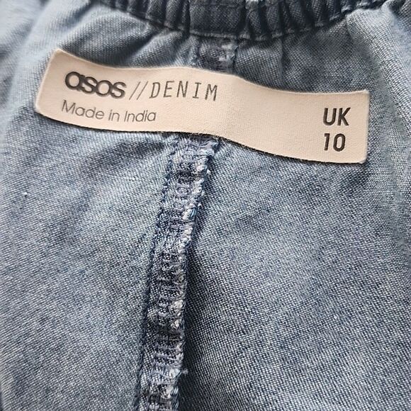 ASOS Design Midwash Chambray Halter Neck Button Down Mini Dress 6 UK 10 (21) - Picture 8 of 11